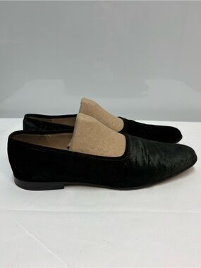 Salvatore Ferragamo Black Velvet Venetian Loafers Smoking Flats Size 7.5 C